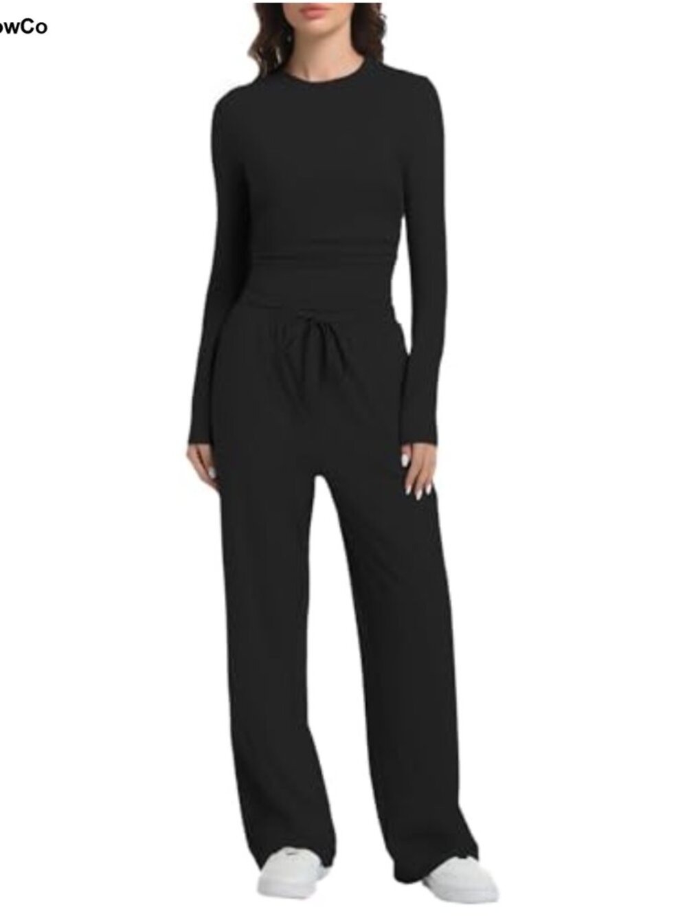 2 Piece Lounge Set Long Sleeve Wide Leg Tracksuit Loungewear